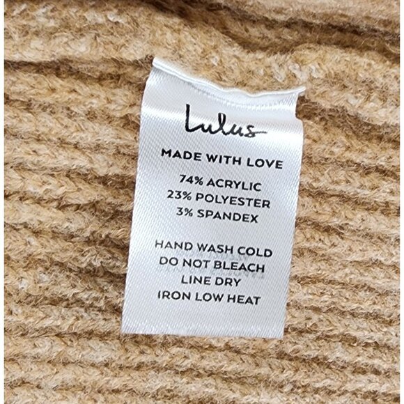 Lulus Sweater Womens Small Peach/Brown Long Sleeve Belted Open Front Cardigan - Picture 11 of 11